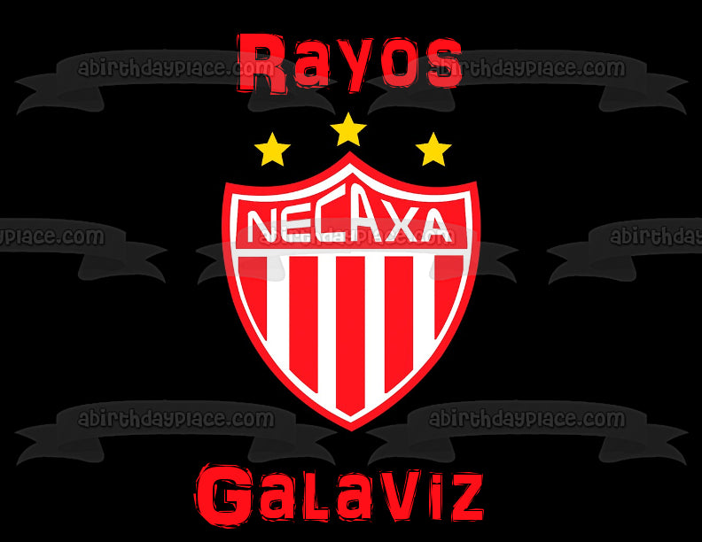 Logotipo del Club Necaxa Fútbol y Rayos Galaviz Imagen comestible para decoración para tarta ABPID06605