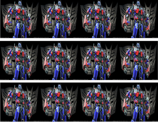 Transformers Optimus Prime con fondo negro Tiras de imágenes comestibles para decoración de tartas ABPID06664