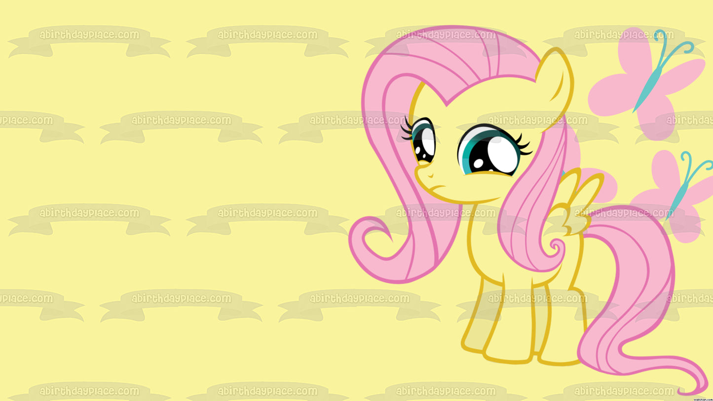 My Little Pony Equestria Girls Fluttershy and Butterflies Edible Cake Topper Image ABPID06709