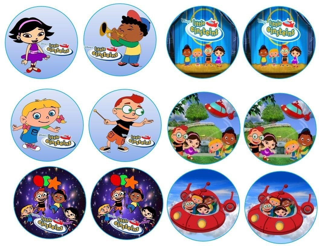 Little Einsteins Logo Spaceship Balloons Leo Annie June Quincy Edible Cupcake Topper Images ABPID06720