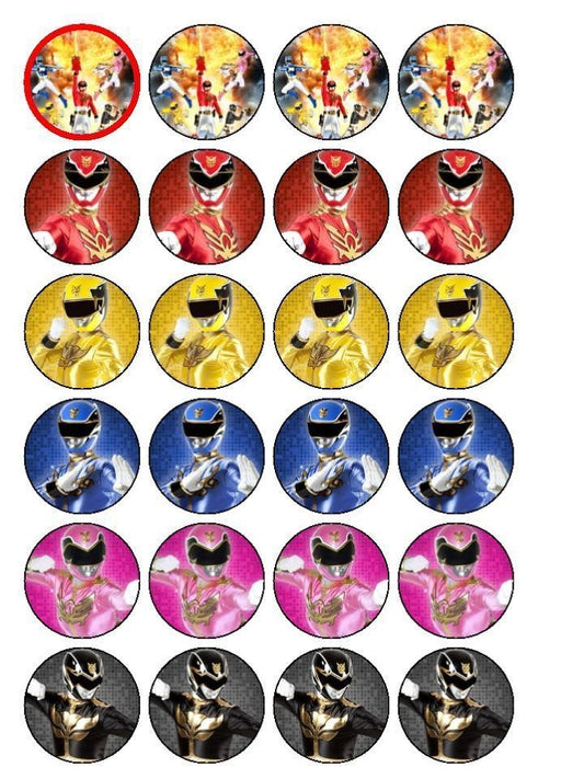 Power Rangers Mega Force Jason Zack Billy Trini and Kimberly Edible Cupcake Topper Images ABPID06739