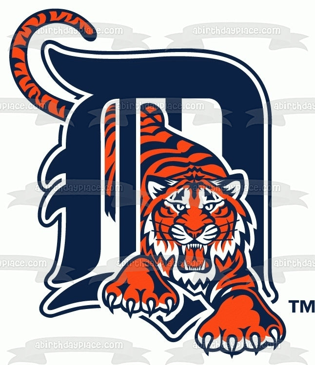 Logotipo de los Tigres de Detroit 1994-2005 Imagen comestible para decoración de tarta ABPID06745 