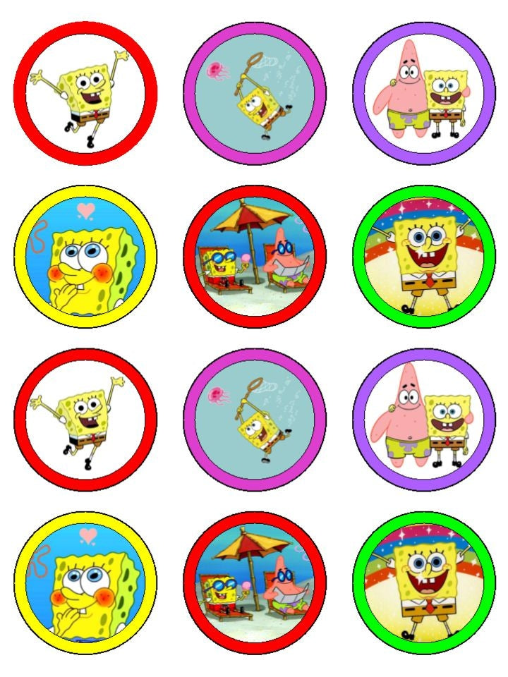 Spongebob Squrepants Patrick Bikini Bottom Edible Cupcake Topper Images ABPID06839