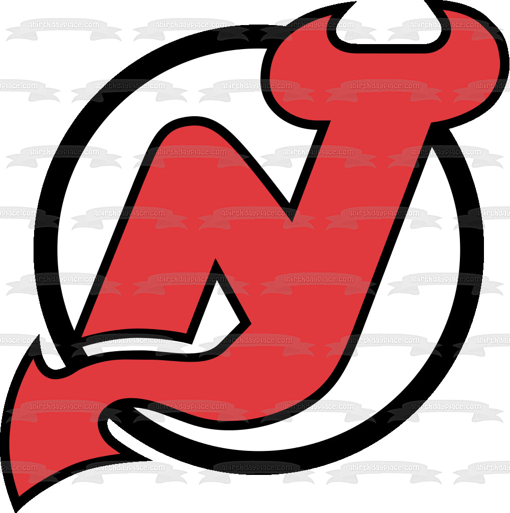 Imagen comestible para tarta con logotipo de los New Jersey Devils de la NHL National Hockey League ABPID06882 