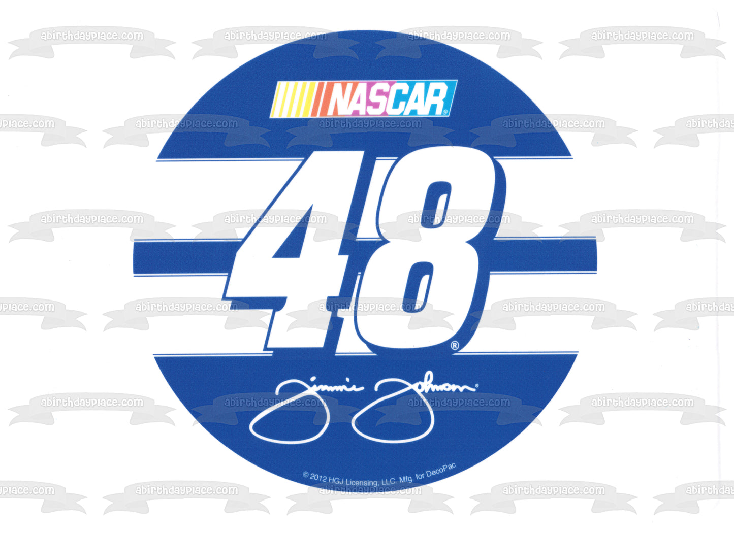 Nascar Logo Jimmie Johnson 48 Signature Edible Cake Topper Image ABPID07013