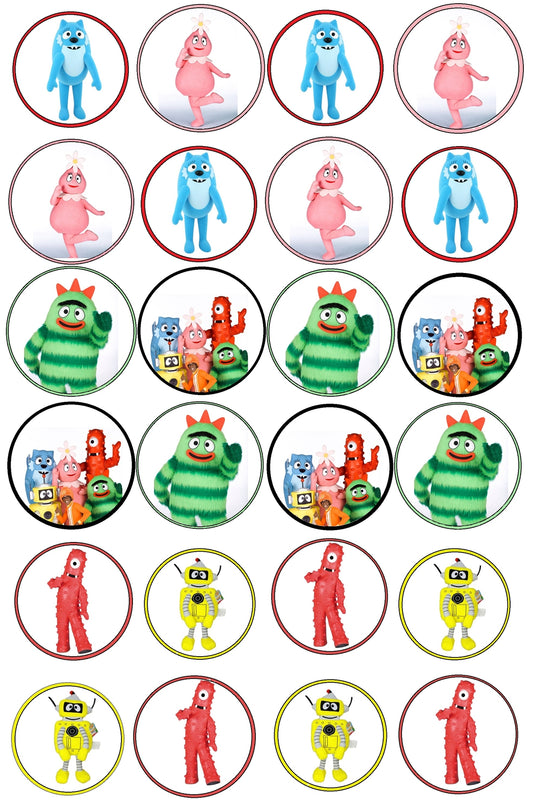 Yo Gabba Gabba Muno Foofa Brobee Toodee Plex Edible Cupcake Topper Images ABPID07101