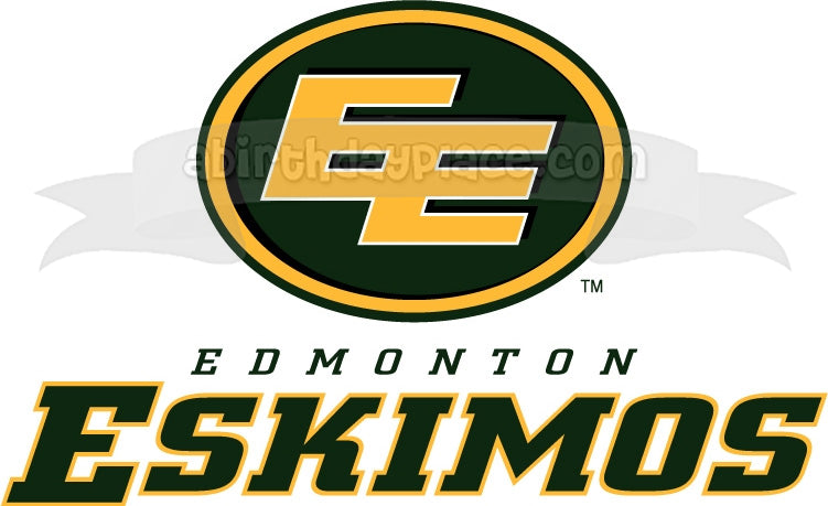 Edmonton Eskimos 2016 Logo Canadian Football League Edible Cake Topper Image ABPID07157