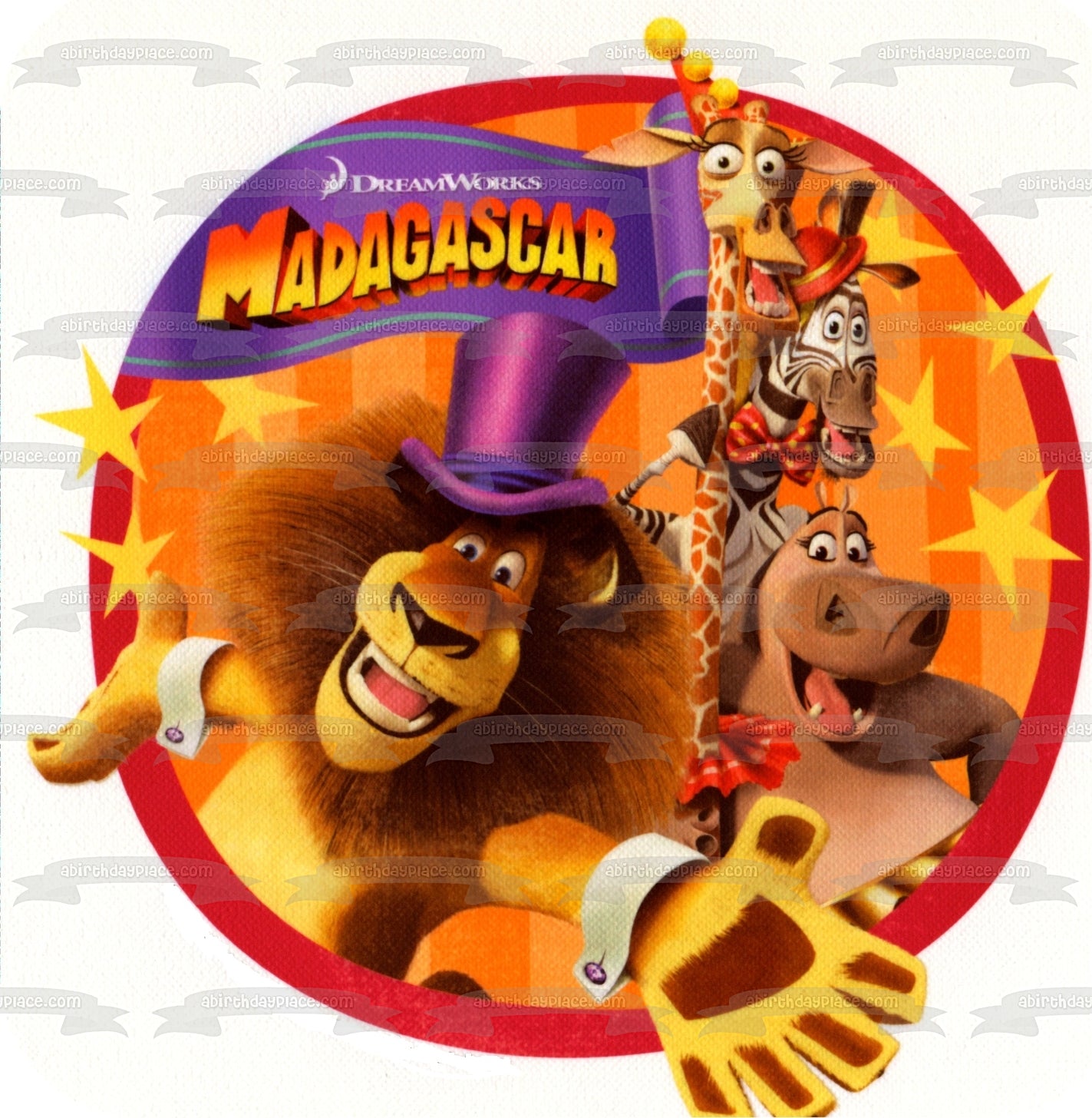 Madagascar Alex Gloria Melman and Marty Edible Cake Topper Image ABPID07173