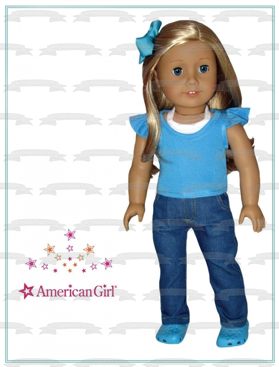 American Girl Truly Me and Stars Edible Cake Topper Image ABPID07176