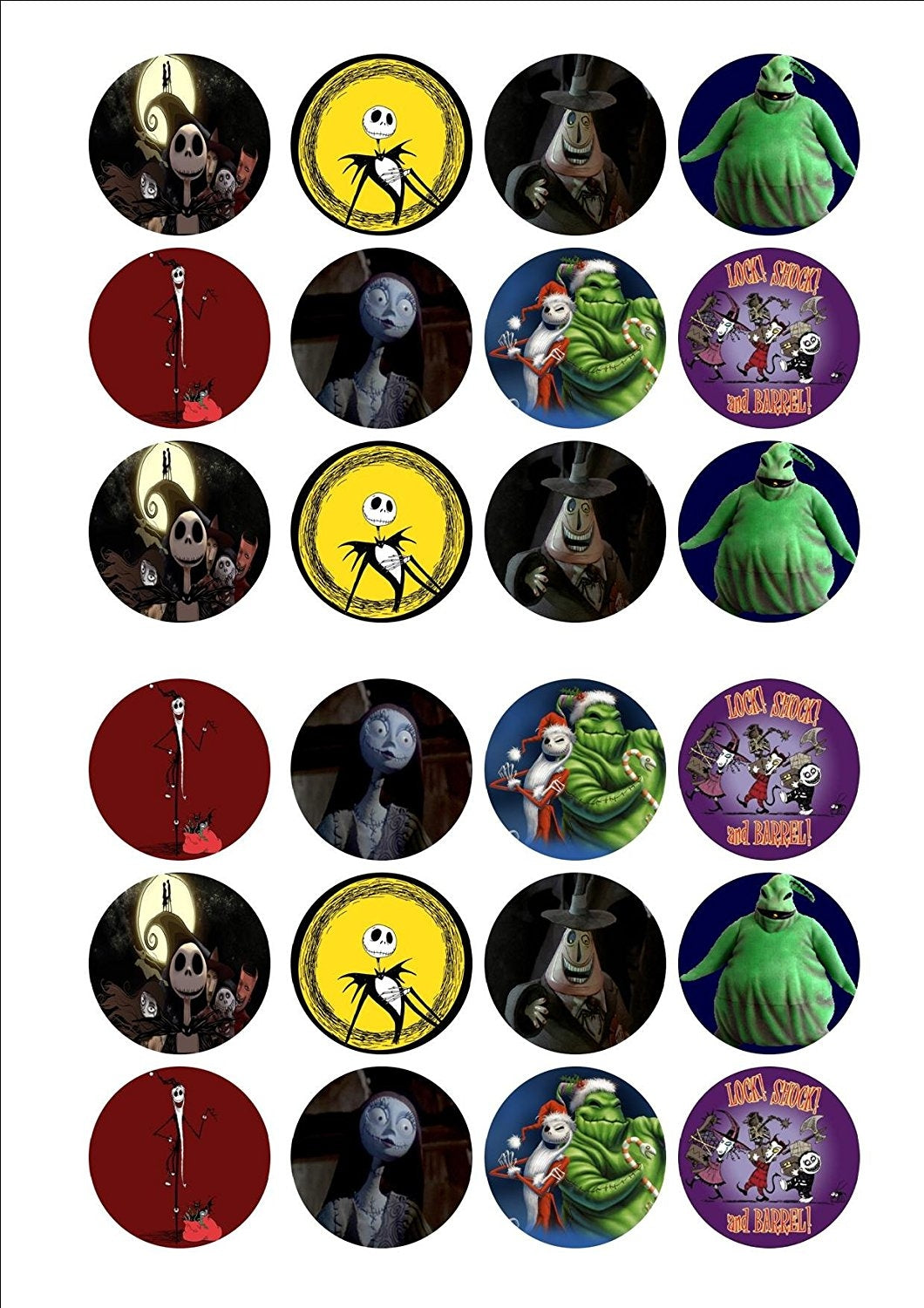 Nightmare Before Christmas Jack Skellington Oogie Boogie Sally Edible Cupcake Topper Images ABPID07178