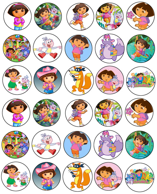 Dora the Explorer Boots Swiper Backpack and Tico Edible Cupcake Topper Images ABPID07180