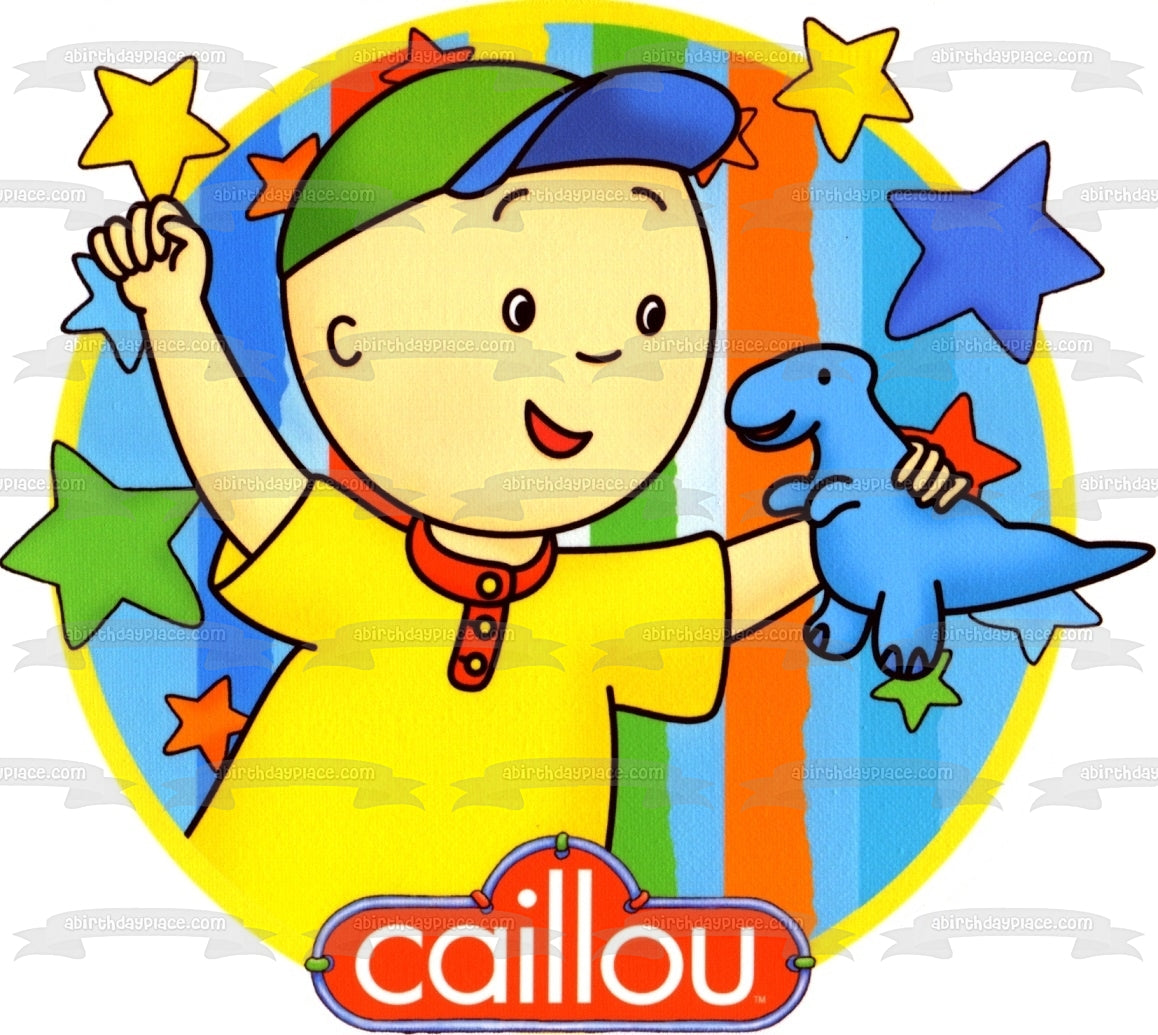 Imagen de decoración comestible para tarta con el logotipo de PBS Caillou, estrellas y desaliñado, ABPID07268 