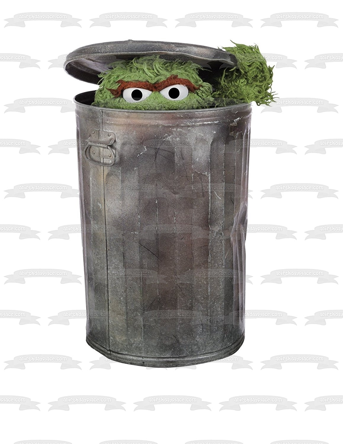 Sesame Street Oscar the Grouch In a Garbage Can Edible Cake Topper Image ABPID07372