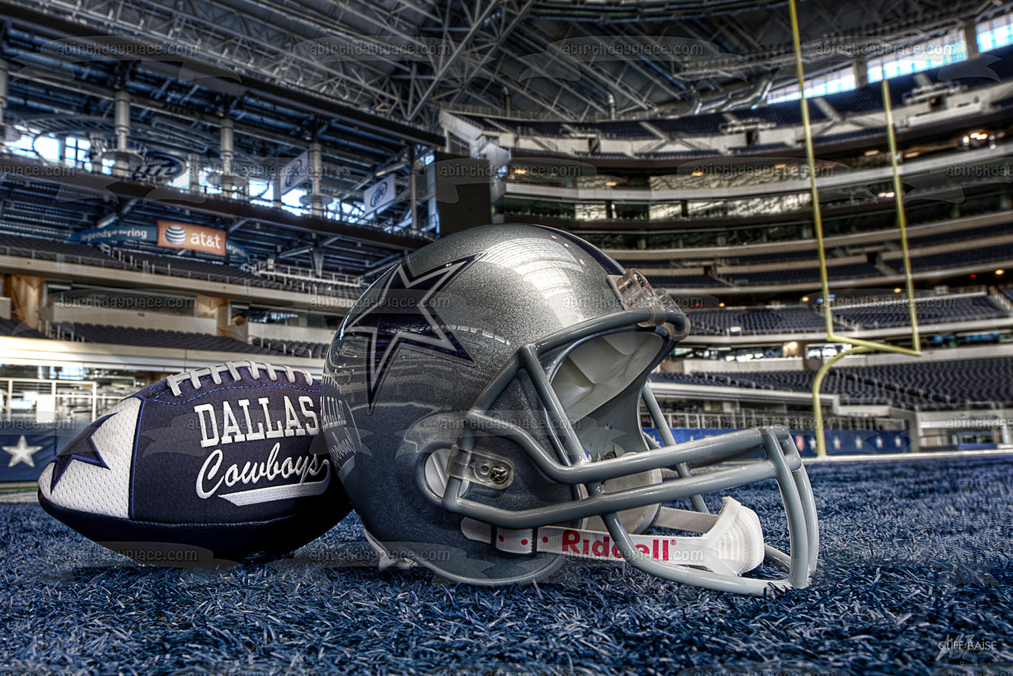 Imagen comestible para tarta con casco de fútbol americano de los Dallas Cowboys, estadio de la NFL, ABPID07441 