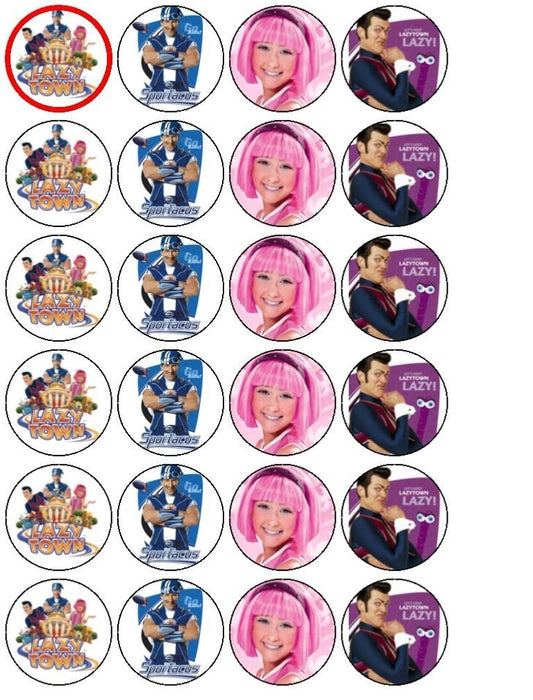 Lazy Town Stephanie Sportacus Robbie Rotten Edible Cupcake Topper Images ABPID07445