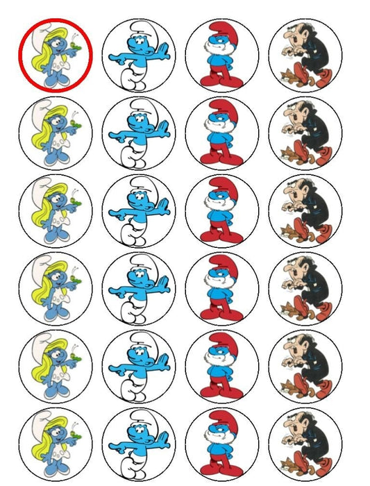 The Smurfs Papa Smurf Smurfette Gargamel Edible Cupcake Topper Images ABPID07466