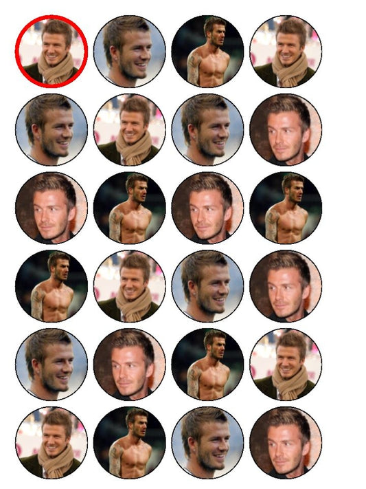 David Beckkam Soccer English Professional Footballer Edible Cupcake Topper Images ABPID07558