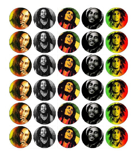 Bob Marley Red Yellow Green Music Edible Cupcake Topper Images ABPID07606