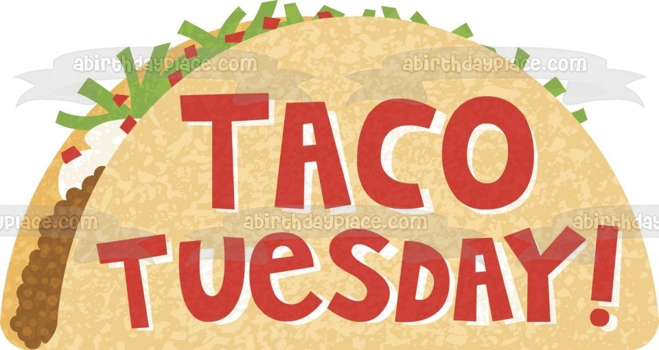 Taco Tuesday Cartoon Taco Edible Cake Topper Image ABPID07646