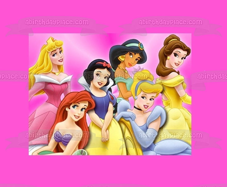 Princesa Aurora Ariel Blancanieves Jazmín Bella y Cenicienta Imagen comestible para tarta ABPID07710 