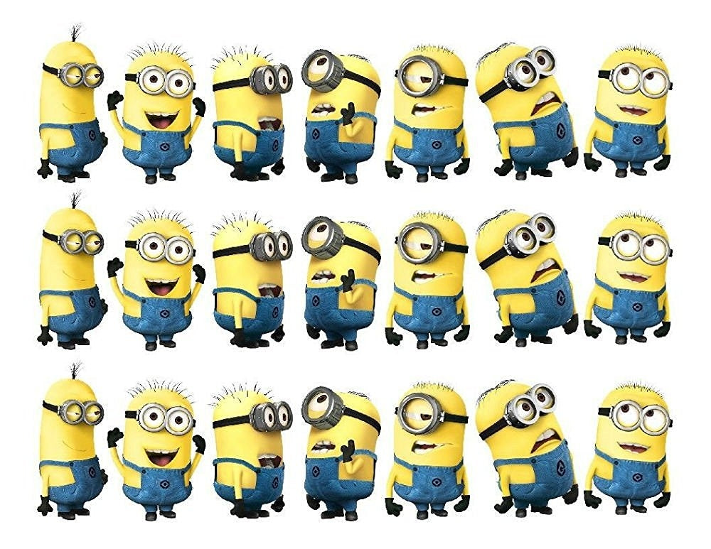 Despicable Me Minion Dave Bob Carl Jerry and Mark Edible Cake Topper Image Strips ABPID07712