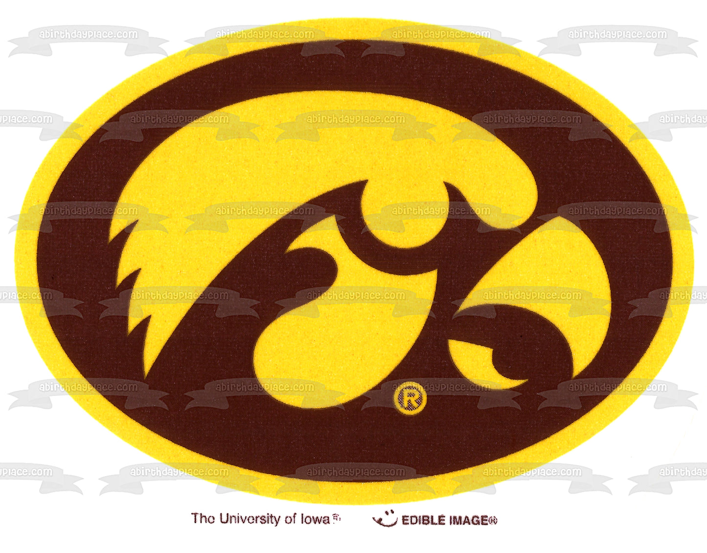 Imagen comestible para tarta con logotipo de la Universidad de Iowa Hawkeyes NCAA ABPID07734 