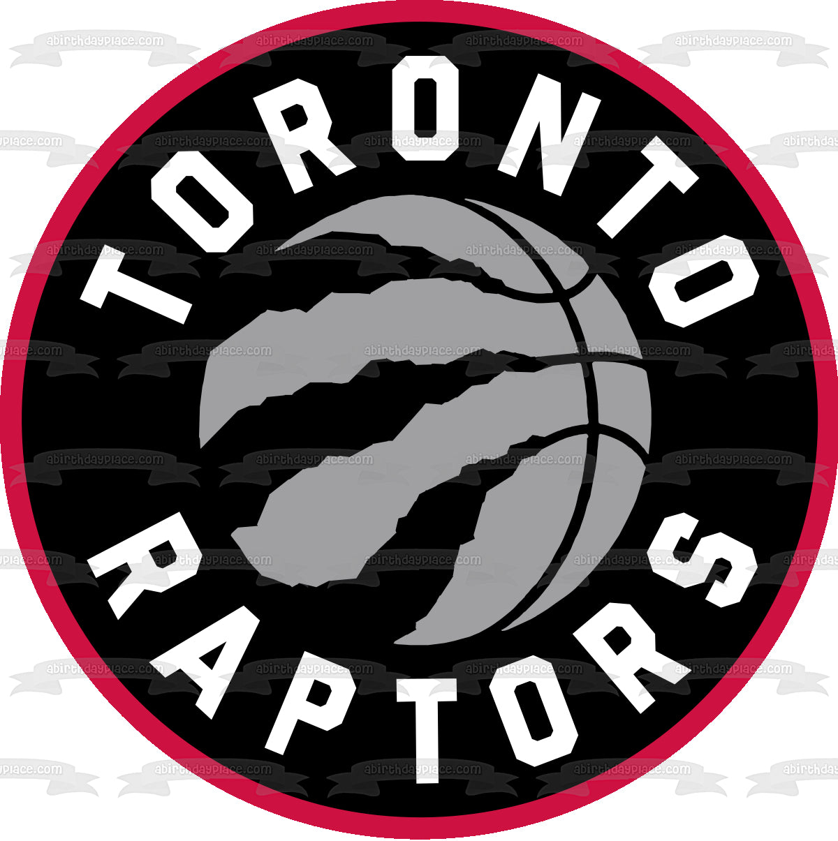 Imagen comestible para tarta con logotipo del equipo canadiense de baloncesto profesional de la NBA Toronto Raptors ABPID07771 