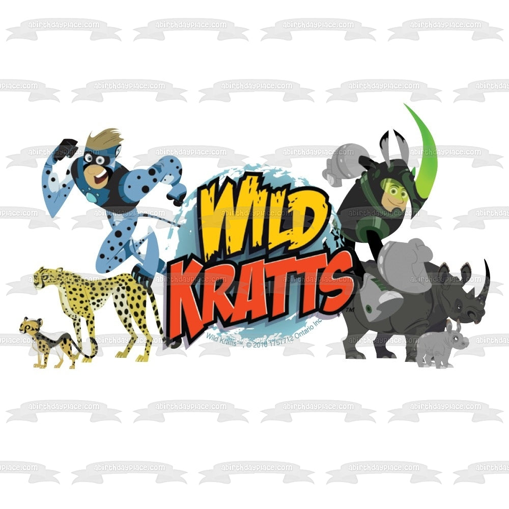 Wild Kratts Chris Kratt Martin Kratt Cheetas Rinocerontes Imagen comestible para tarta ABPID07879 