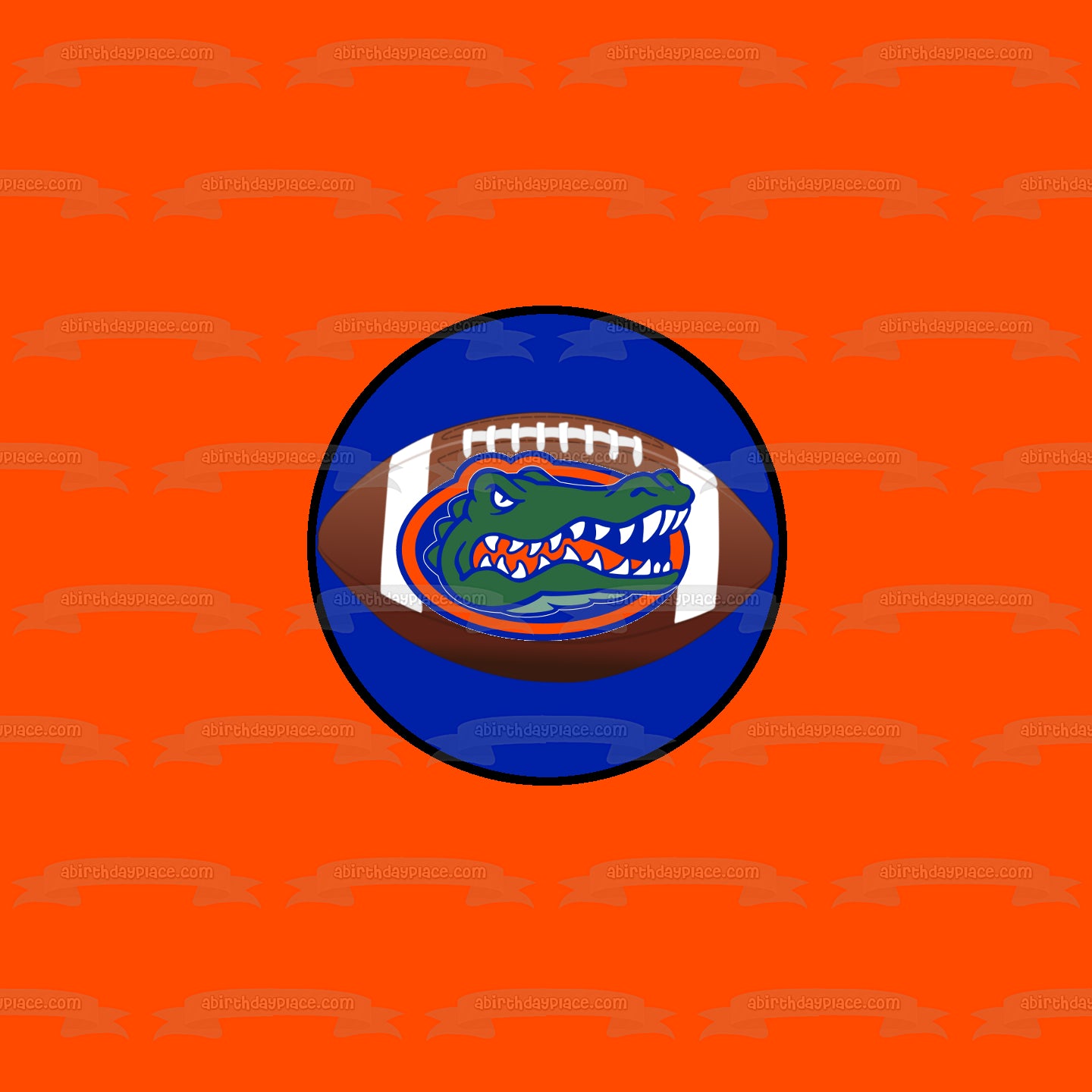 Florida Gators Logo NFL with an Orange Background Edible Cake Topper Image ABPID07895