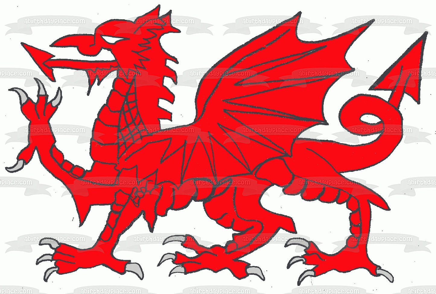 National Flag of Wales Welsh Dragon Edible Cake Topper Image ABPID07989