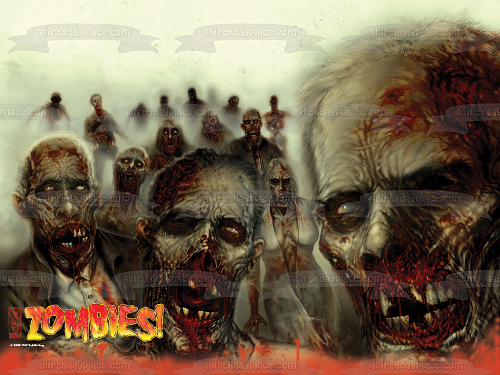 The Walking Dead Zombies Walking In Fog Edible Cake Topper Image ABPID08030