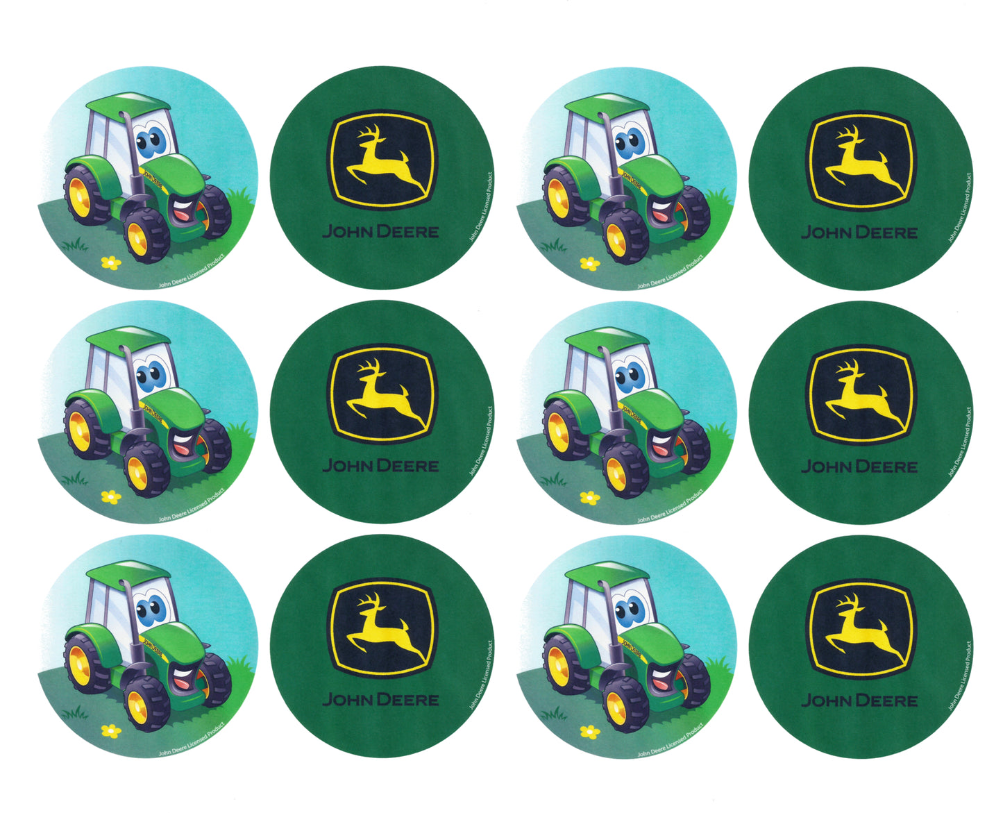 John Deere Logo Tractors Edible Cupcake Topper Images ABPID08136