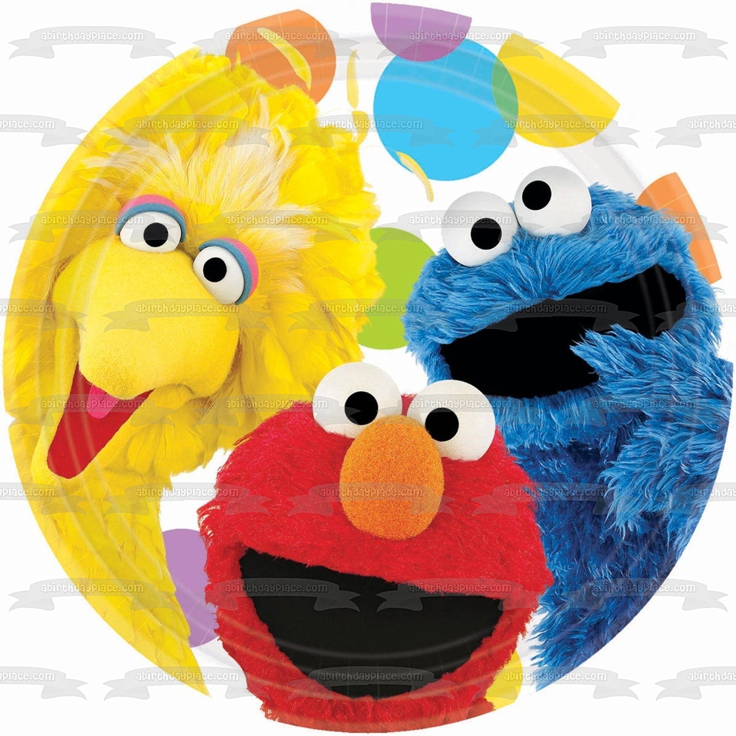 Sesame Street Big Bird Elmo and Cookie Monster Edible Cake Topper Image ABPID08143