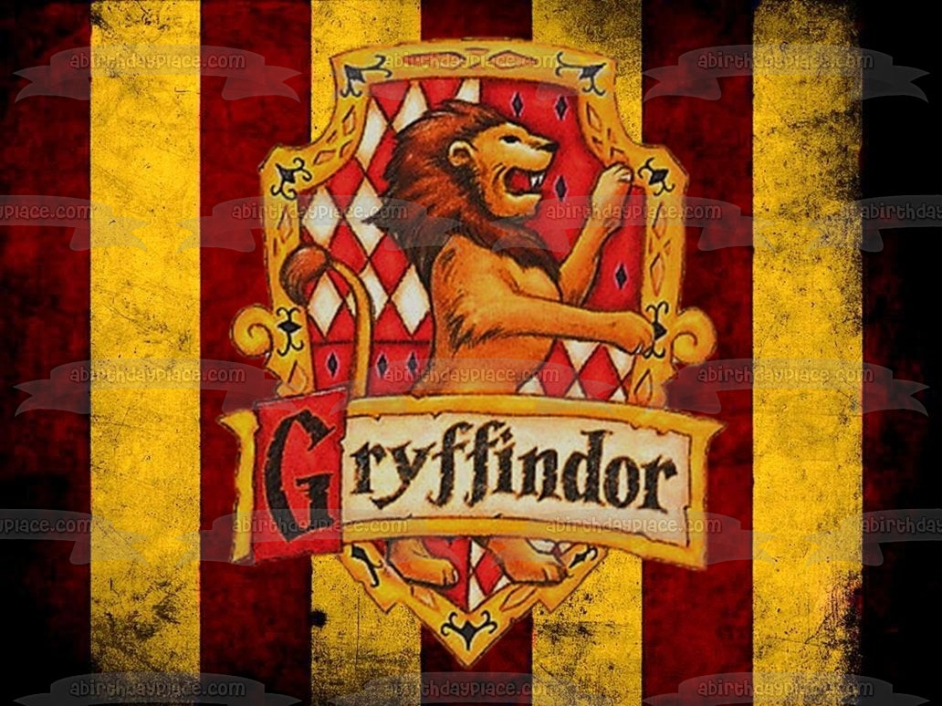 Adorno comestible para tarta con escudo de Harry Potter Hogwarts Gryffindor, imagen ABPID08200 