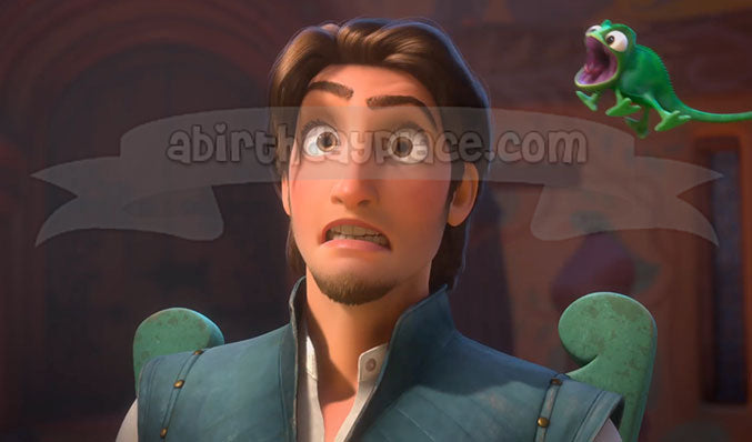 Adorno comestible para tarta con Flynn Rider y Pascal enredados, imagen ABPID08224 