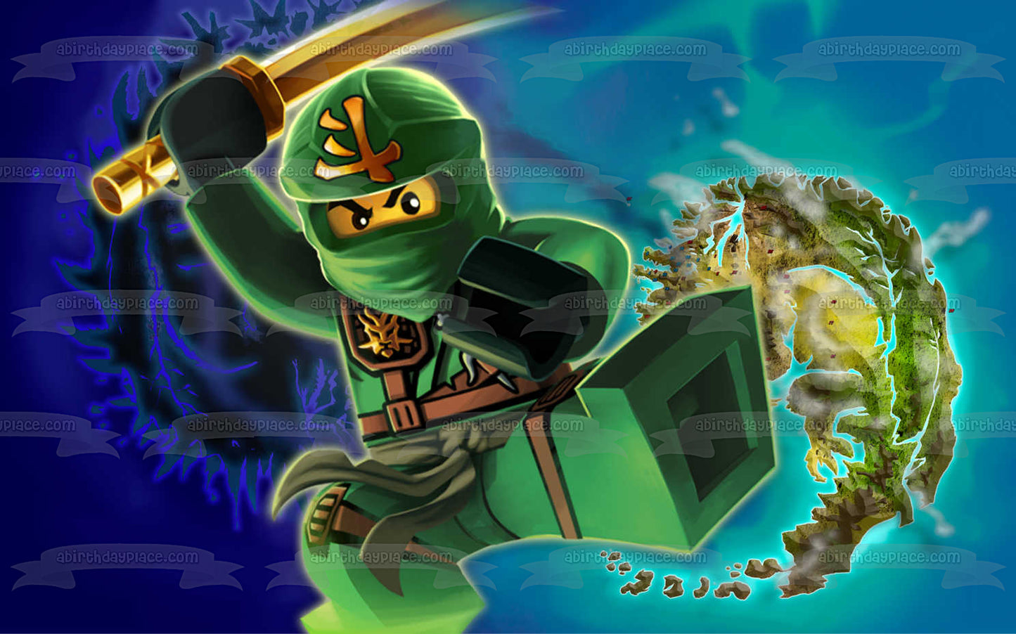 Figura decorativa comestible para tarta LEGO Ninjago Ninjago verde Lloyd Garmadon ABPID08250 