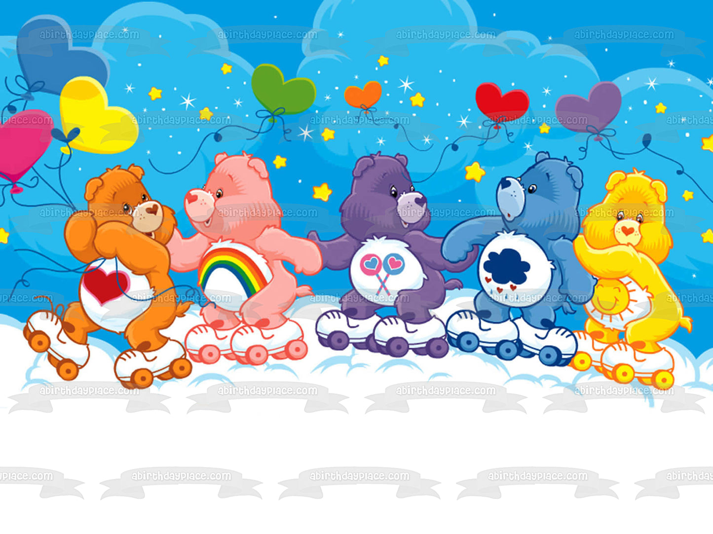 Care Bears Funshine Bear Tenderheart Bear Cheer Bear Share Bear Grumpy Bear Edible Cake Topper Imagen ABPID08375 