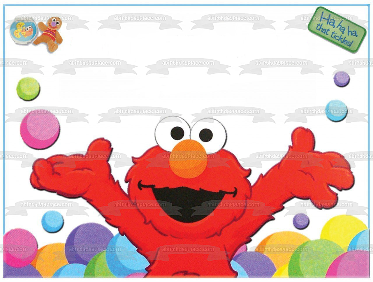 Barrio Sésamo Tickle Me Elmo Ja Ja Ja Que Cosquillas Imagen comestible para decoración de tarta ABPID08407 