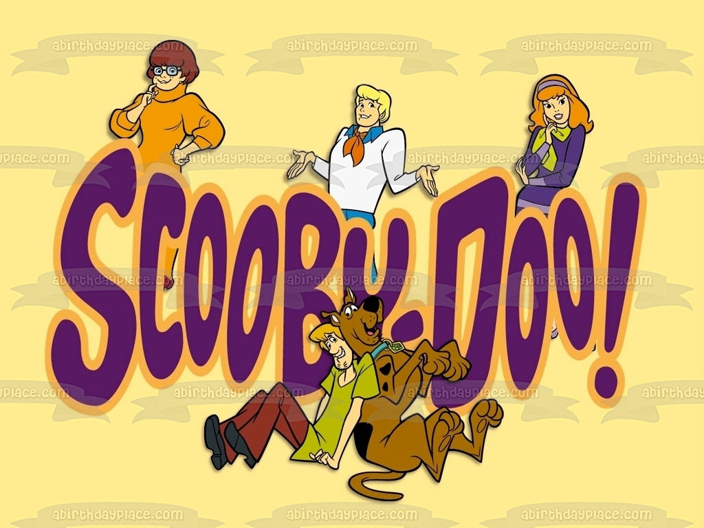 Scooby-Doo Logo Shaggy Velma Fred Daphne Edible Cake Topper Image ABPID08446