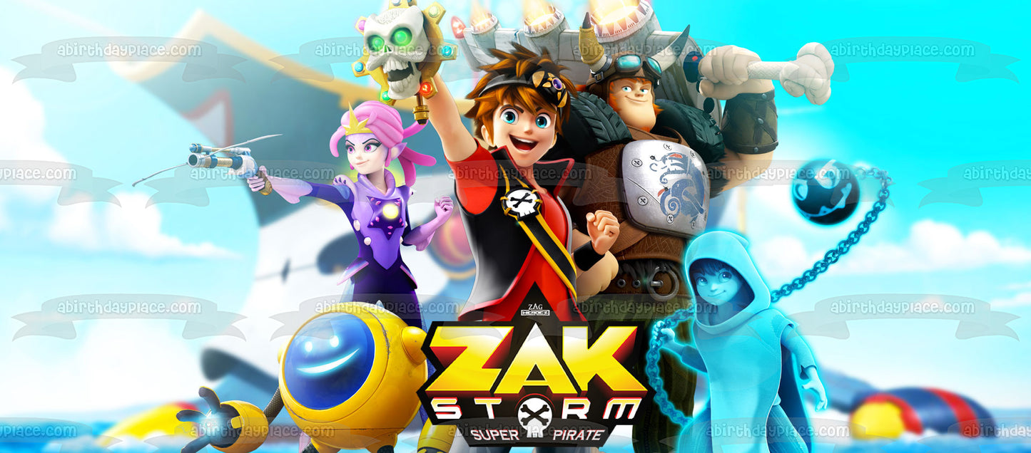 Zak Storm Super Pirata Calabrass Cece Clovis Caramba Decoración comestible para tarta Imagen ABPID08682 