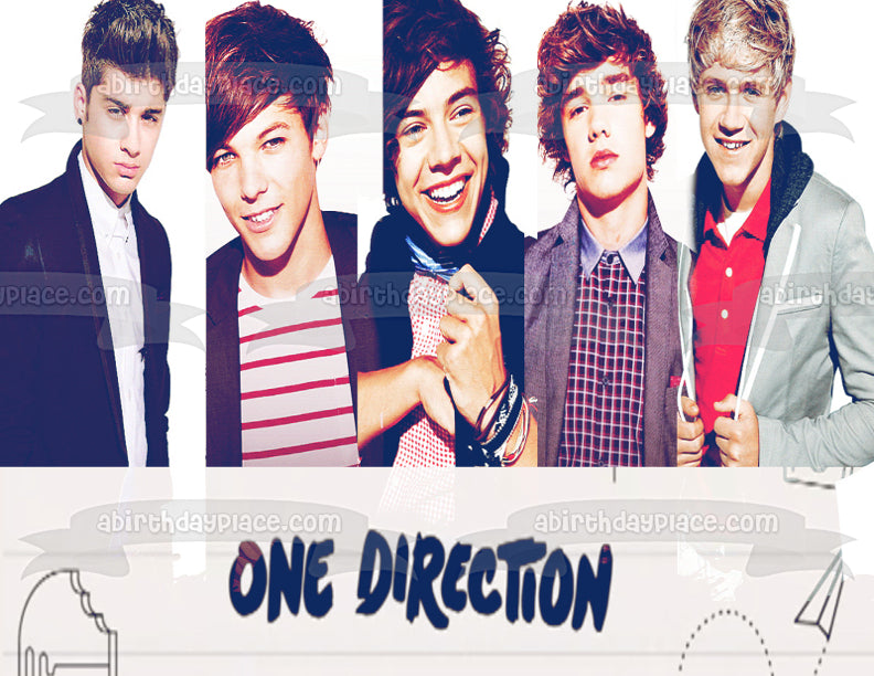 One Direction Niall Horan Liam Payne Harry Styles Louis Tomlinson Zayn Malik Edible Cake Topper Image ABPID09015