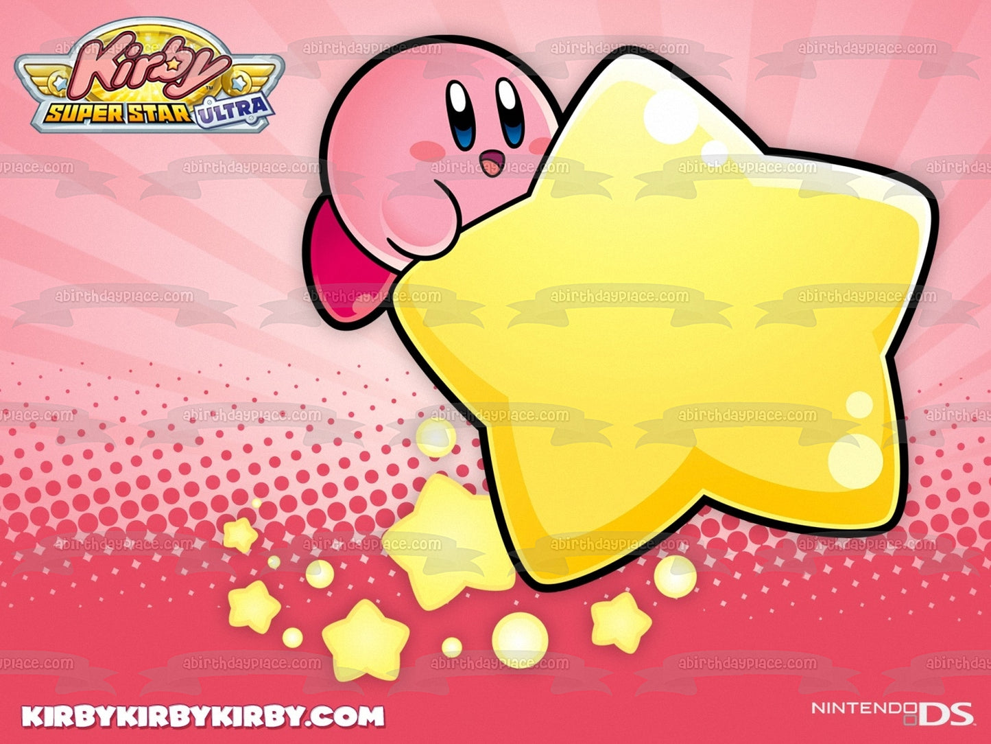 Kirby Super Star Ultra Videojuego Estrella Amarilla Decoración Comestible Para Tarta Imagen ABPID09118 