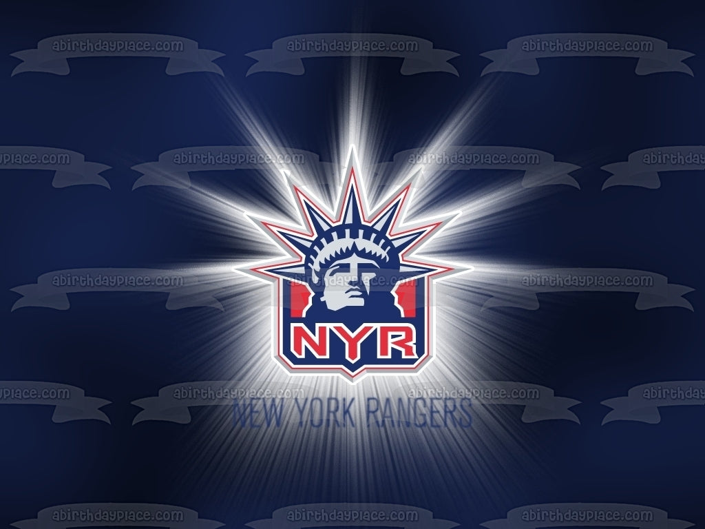 New York Rangers Logo Sports Professional Ice Hockey Team New York City Edible Cake Topper Image ABPID09157