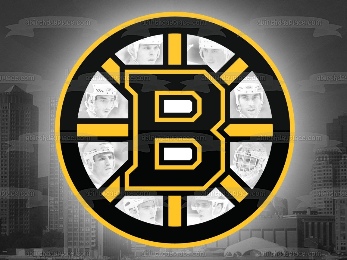 Logotipo de los Boston Bruins Deportes profesionales Equipo de hockey sobre hielo Boston Massachusetts División Atlántica Conferencia Este Liga Nacional de Hockey NHL Imagen comestible para tarta ABPID09182 