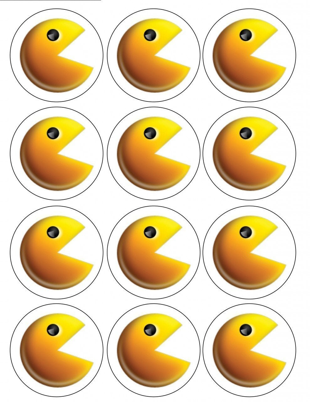 Pac Man Video Game Namco Edible Cupcake Topper Images ABPID09252