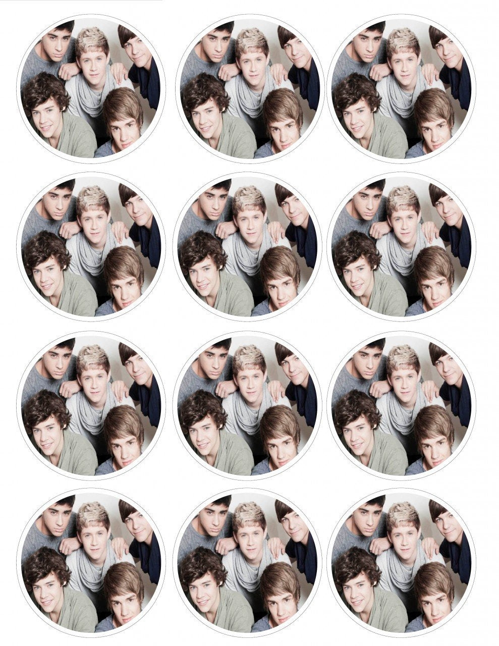 One Direction Music Liam Niall Zayn Louis Harry #2 Edible Cupcake Topper Images ABPID09281