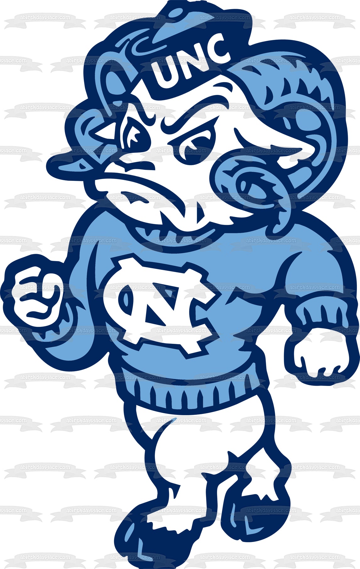 Logotipo de North Carolina Tar Heels Equipos atléticos Universidad de Carolina del Norte en Chapel Hill Imagen comestible para tarta ABPID09415 