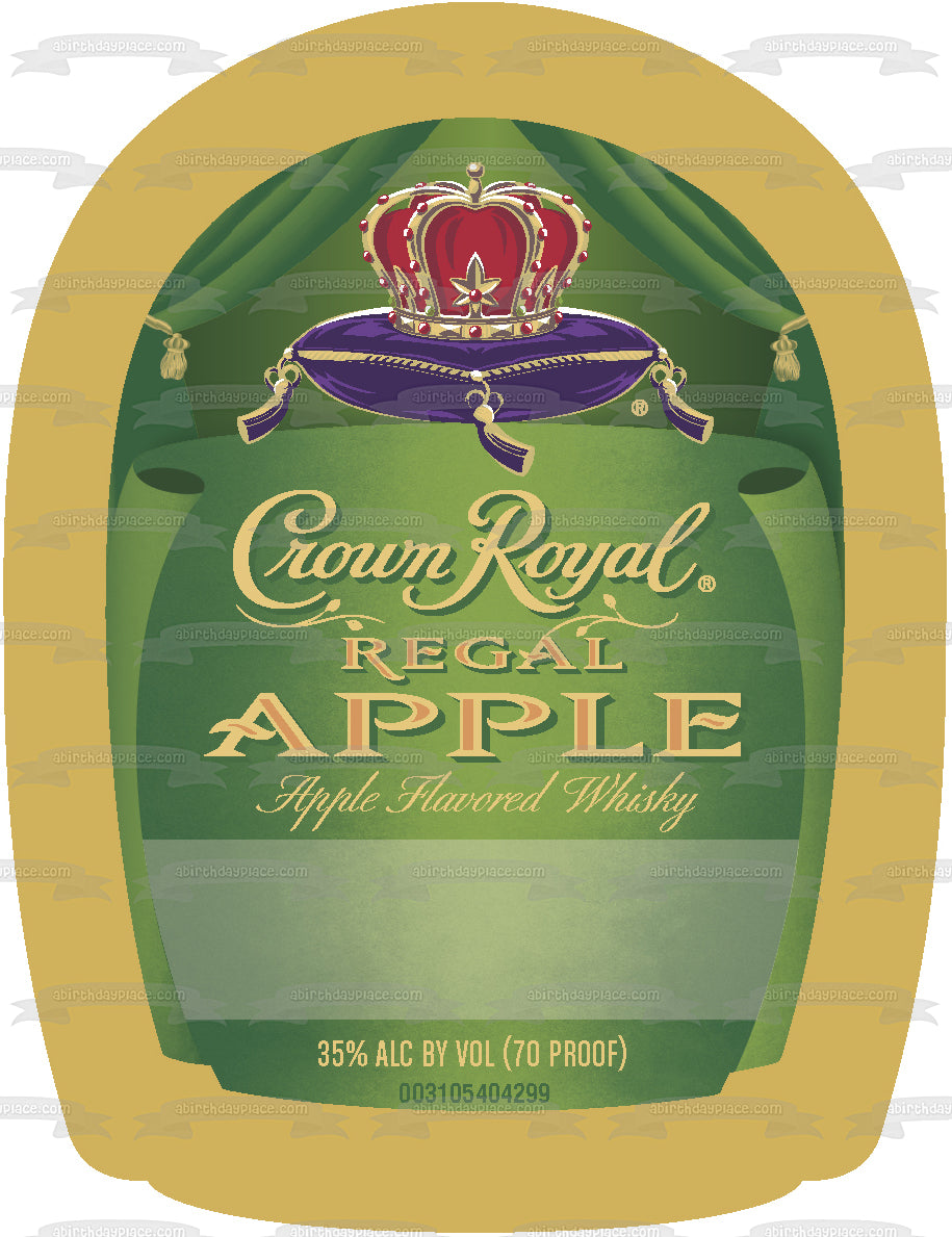 Crown Royal Regal - Decoración comestible para tarta con botella de whisky con sabor a manzana, imagen ABPID09488 