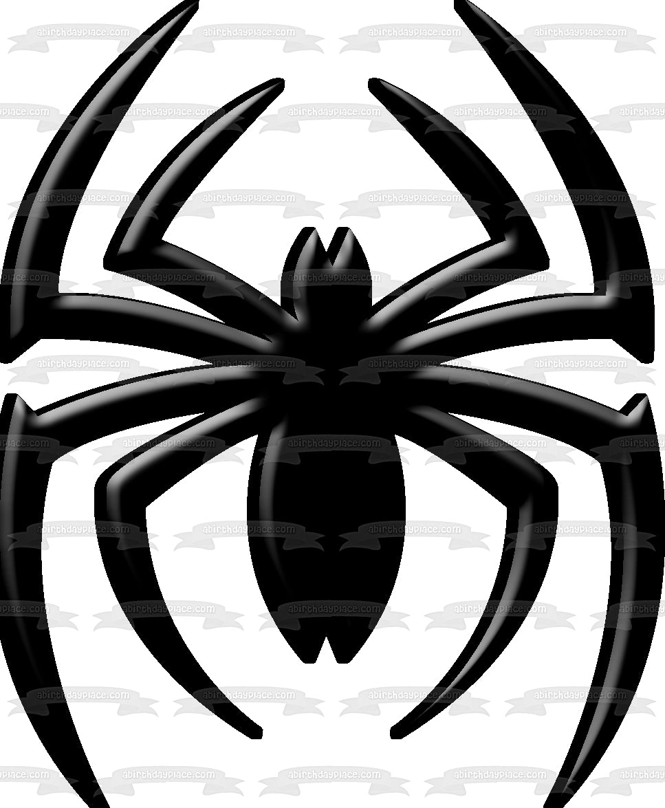 Black Spider Edible Cake Topper Image ABPID09749