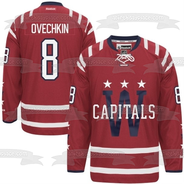 Washington Capitals Logo NHL National Hockey League Ovechkin Jersey Edible Cake Topper Image ABPID09775